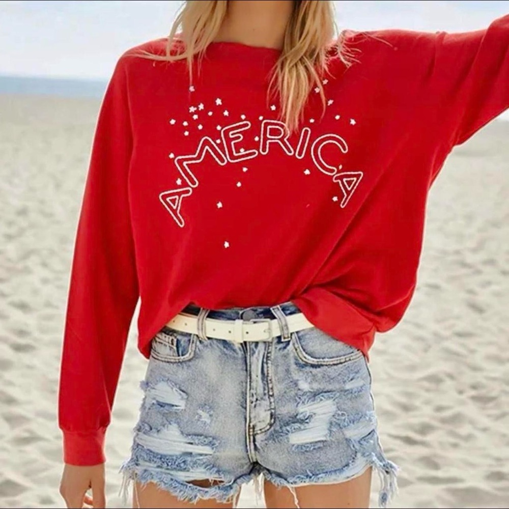 Project Social T Red Graphic Sweatshirt Relaxed Fit